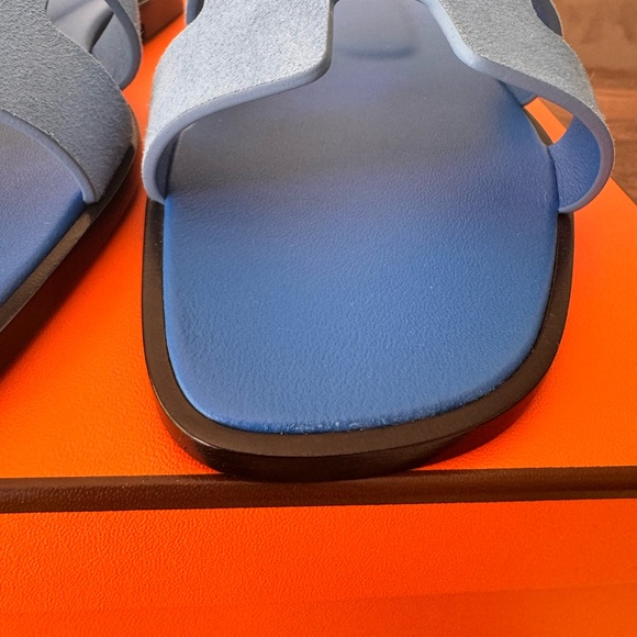 Hermes Oran Sandals Bleu Cameo - Picture 3 of 10